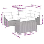 vidaXL Salon de jardin 7 pcs en résine tressée marron - Marron