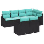 vidaXL Salon de jardin 7 pcs en résine tressée marron - Marron