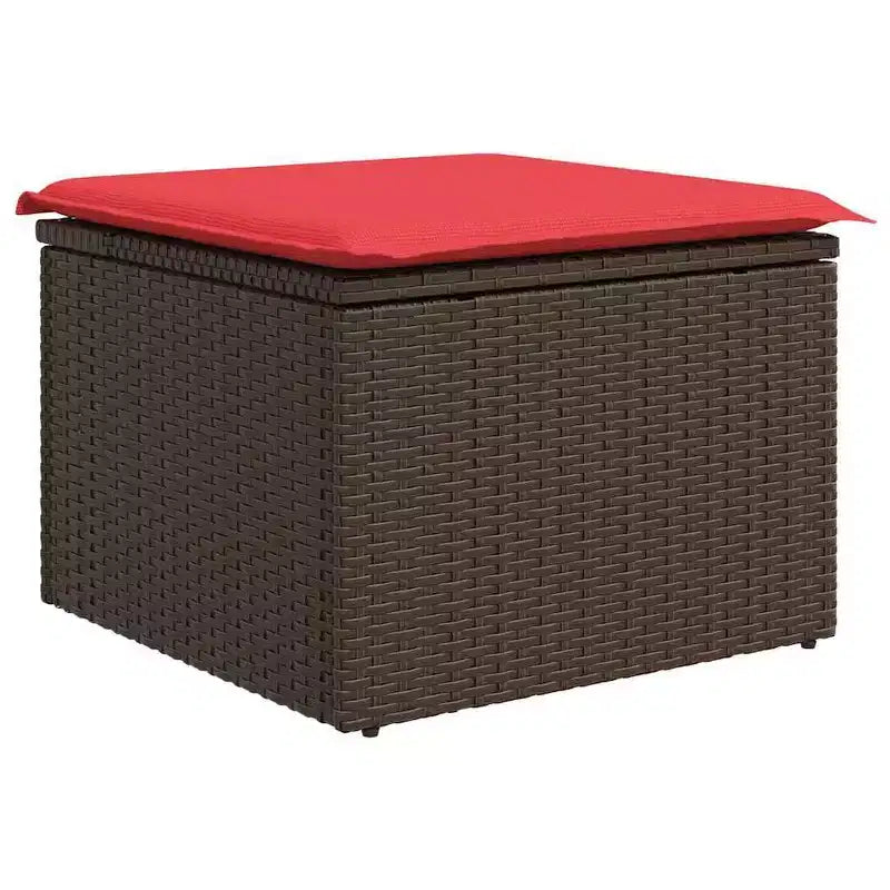 vidaXL Garden Sofa Set 7 pcs Brown Poly rattan - Brown Without Table