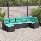 vidaXL Garden Sofa Set 7 pcs Brown Poly rattan - Brown Without Table