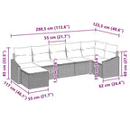 vidaXL Garden Sofa Set 7 pcs Brown Poly rattan - Brown Without Table