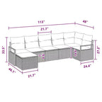 vidaXL Garden Sofa Set 7 pcs Brown Poly rattan