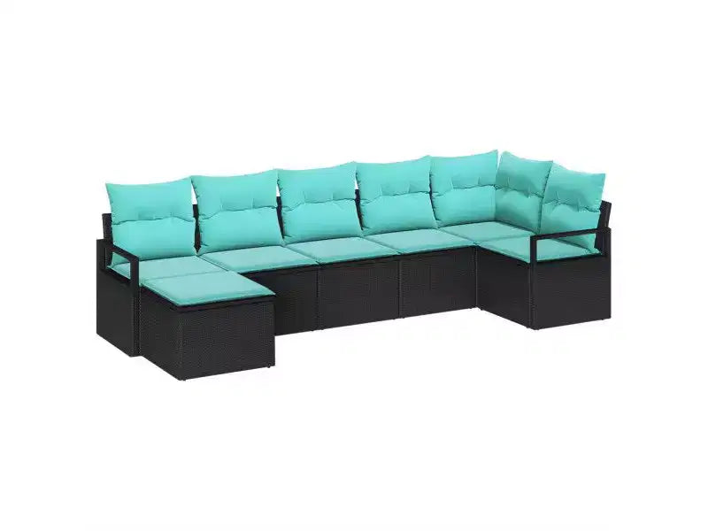 vidaXL Garden Sofa Set 7 pcs Brown Poly rattan
