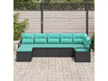 vidaXL Garden Sofa Set 7 pcs Brown Poly rattan
