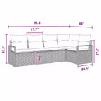 vidaXL Garden Sofa Set 5 pcs Brown Poly rattan