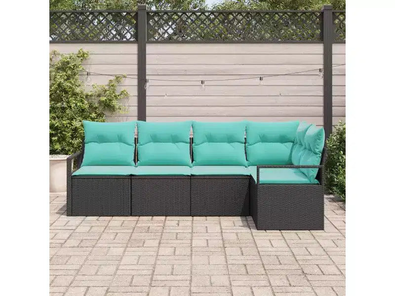 vidaXL Garden Sofa Set 5 pcs Brown Poly rattan
