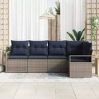 vidaXL Garden Sofa Set 5 pcs Brown Poly rattan