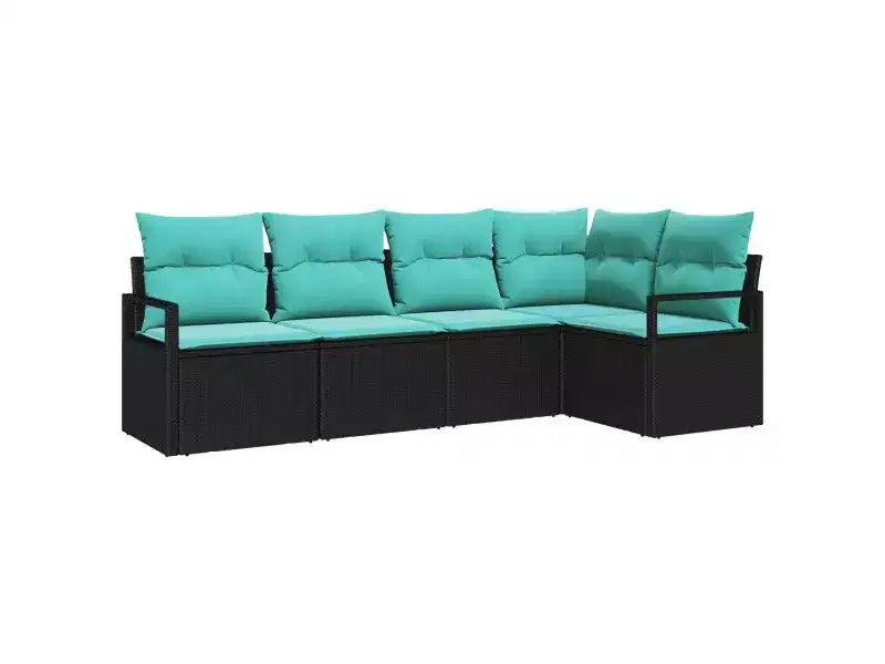 vidaXL Garden Sofa Set 5 pcs Brown Poly rattan