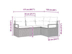 vidaXL Garden Sofa Set 5 pcs Brown Poly rattan