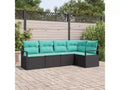vidaXL Garden Sofa Set 5 pcs Brown Poly rattan