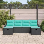 vidaXL Salon de jardin avec coussins 6 pcs Résine tressée marron - Rouge marron