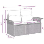 vidaXL Salon de jardin 4 pcs Marron et rouge 196 x 117 x 85 cm