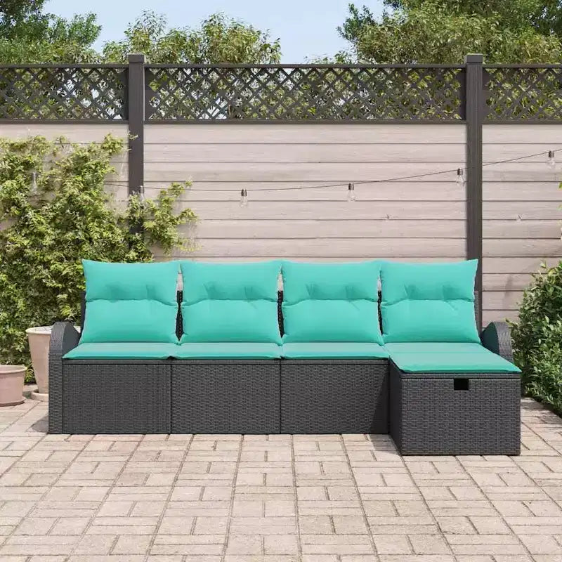 vidaXL Garden Sofa Set 5 pcs Brown and red 231 x 117 x 85 cm