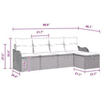 vidaXL Garden Sofa Set 5 pcs Brown and red 231 x 117 x 85 cm
