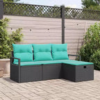 vidaXL Salon de jardin 4 pcs Marron et rouge 175 x 117 x 85 cm