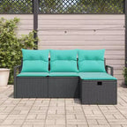 vidaXL Salon de jardin 4 pcs Marron et rouge 175 x 117 x 85 cm
