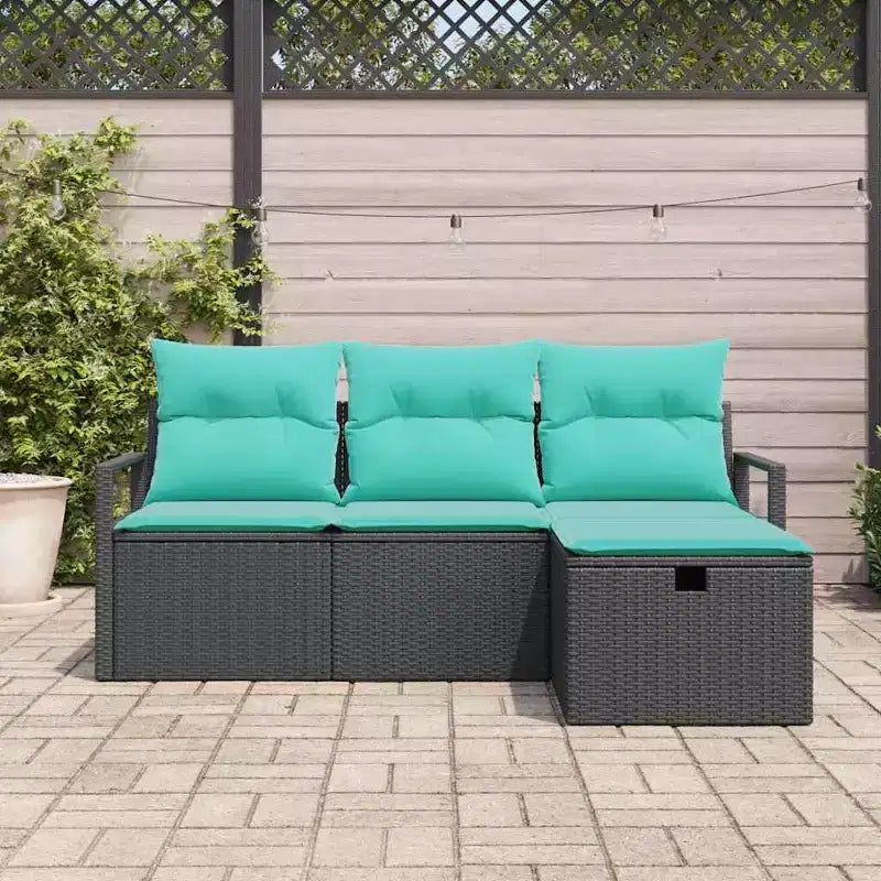 vidaXL Salon de jardin 4 pcs Marron et rouge 175 x 117 x 85 cm