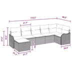 vidaXL Garden Sofa Set 7 pcs Brown and red 287.5 x 122.5 x 85 cm - Brown and red without table