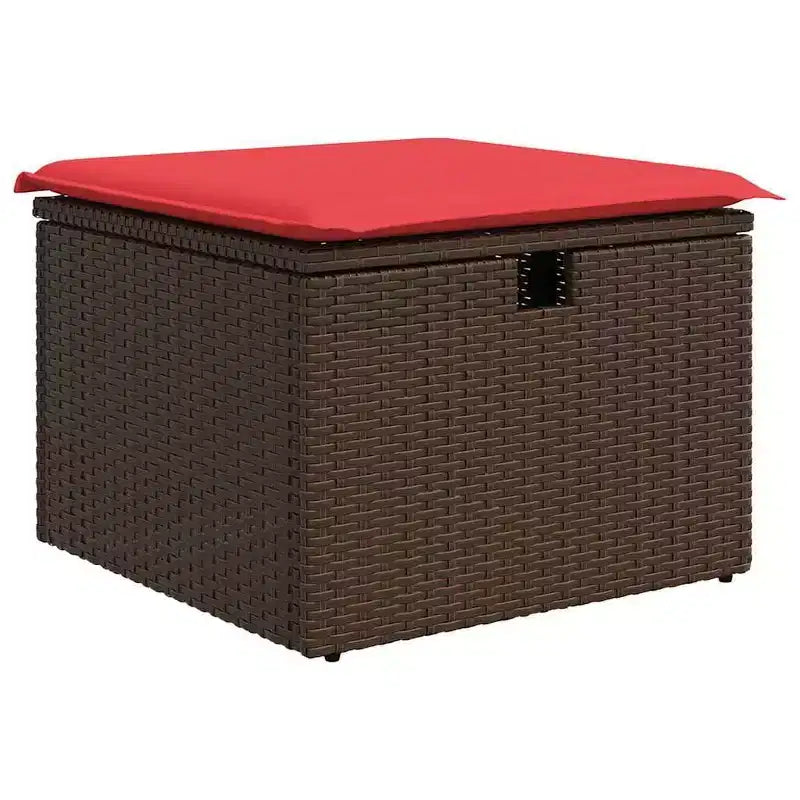 vidaXL Garden Sofa Set 7 pcs Brown and red 287.5 x 122.5 x 85 cm - Brown and red without table