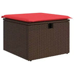 vidaXL Garden Sofa Set 7 pcs Brown and red 287.5 x 122.5 x 85 cm - Brown and red without table