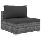 vidaXL Patio Furniture Set 4 Piece Patio Sectional Sofa with Table Poly Rattan - Gray