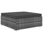 vidaXL Patio Furniture Set 4 Piece Patio Sectional Sofa with Table Poly Rattan - Gray