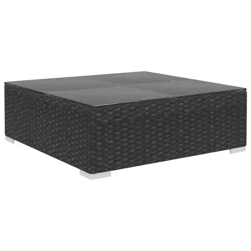 vidaXL Patio Furniture Set 4 Piece Patio Sectional Sofa with Table Poly Rattan - Gray