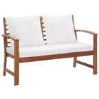 vidaXL Patio Furniture Set 4 Piece Bench Chair with Table Solid Acacia Wood