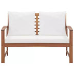 vidaXL Patio Furniture Set 4 Piece Bench Chair with Table Solid Acacia Wood