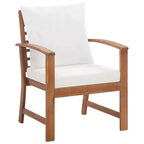 vidaXL Patio Furniture Set 4 Piece Bench Chair with Table Solid Acacia Wood