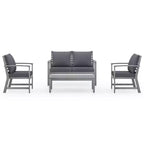 vidaXL Patio Furniture Set 4 Piece Bench Chair with Table Solid Acacia Wood