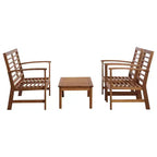 vidaXL Patio Furniture Set 4 Piece Bench Chair with Table Solid Acacia Wood