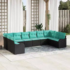 vidaXL Garden Sofa Set with Cushion 10 pcs Brown Poly rattan