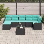 vidaXL Salon de jardin avec coussins 7 pcs Résine tressée