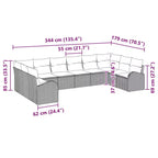 vidaXL Garden Sofa Set 10 pcs Brown Poly rattan