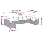 vidaXL Garden Sofa Set 10 pcs Brown Poly rattan