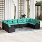 vidaXL Garden Sofa Set 10 pcs Brown Poly rattan