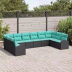 vidaXL Garden Sofa Set 10 pcs Brown Poly rattan