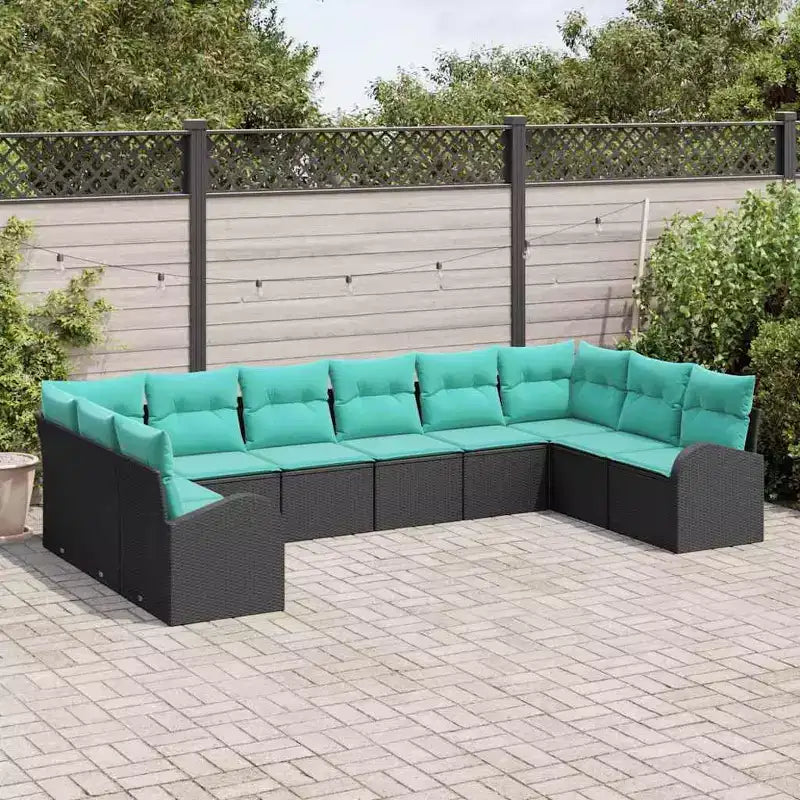 vidaXL Garden Sofa Set 10 pcs Brown Poly rattan