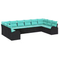 vidaXL Garden Sofa Set 10 pcs Brown Poly rattan