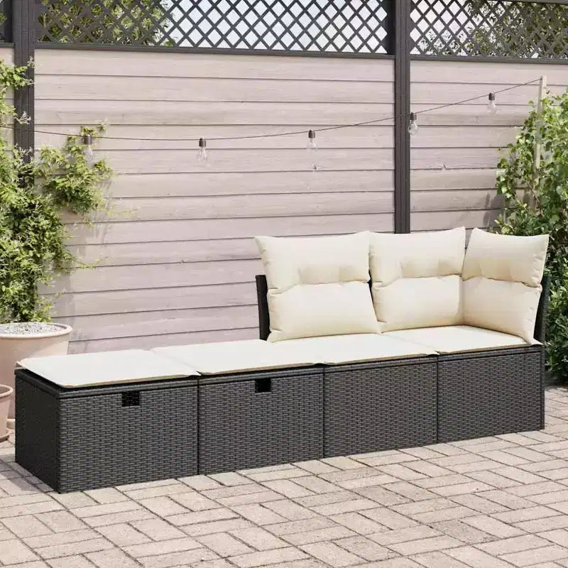 vidaXL Garden Sofa Set, Outdoor Poly Rattan Modular 2-Piece Patio Furniture with Cushions, Multiple Colors