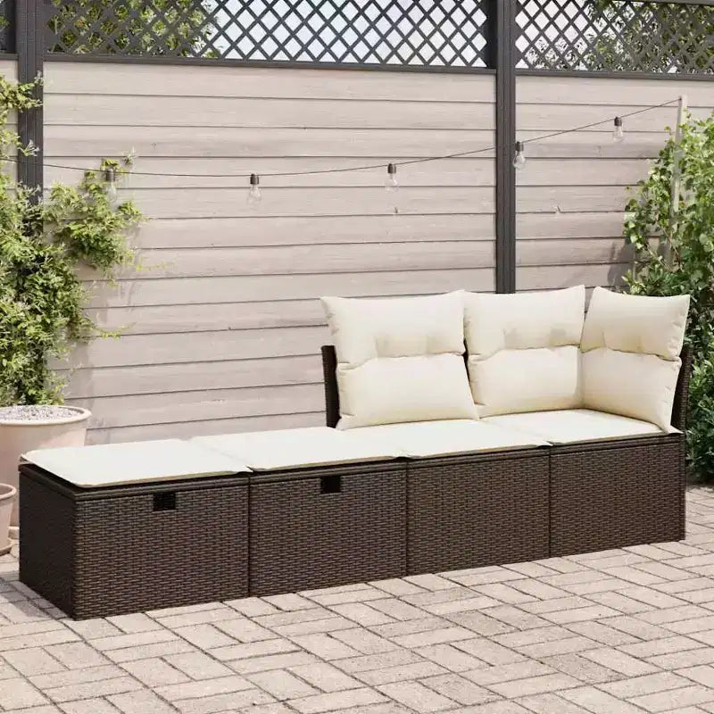 vidaXL Garden Sofa Set, Outdoor Poly Rattan Modular 2-Piece Patio Furniture with Cushions, Multiple Colors
