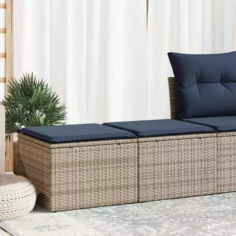 vidaXL Garden Sofa Set, Outdoor Poly Rattan Modular 2-Piece Patio Furniture with Cushions, Multiple Colors