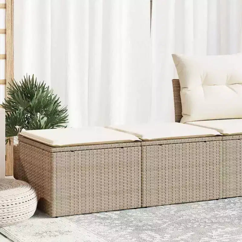 vidaXL Garden Sofa Set, Outdoor Poly Rattan Modular 2-Piece Patio Furniture with Cushions, Multiple Colors