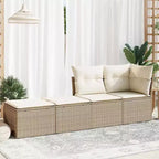 vidaXL Garden Sofa Set, Outdoor Poly Rattan Modular 2-Piece Patio Furniture with Cushions, Multiple Colors