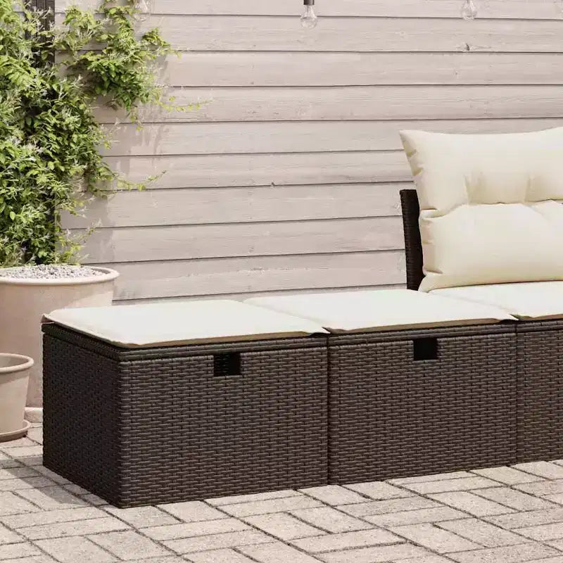 vidaXL Garden Sofa Set, Outdoor Poly Rattan Modular 2-Piece Patio Furniture with Cushions, Multiple Colors