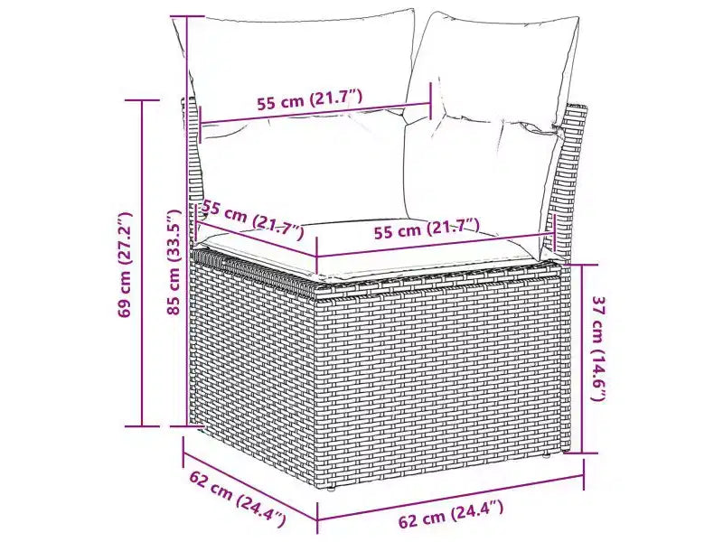 vidaXL Garden Sofa Set 8 pcs Brown Poly rattan