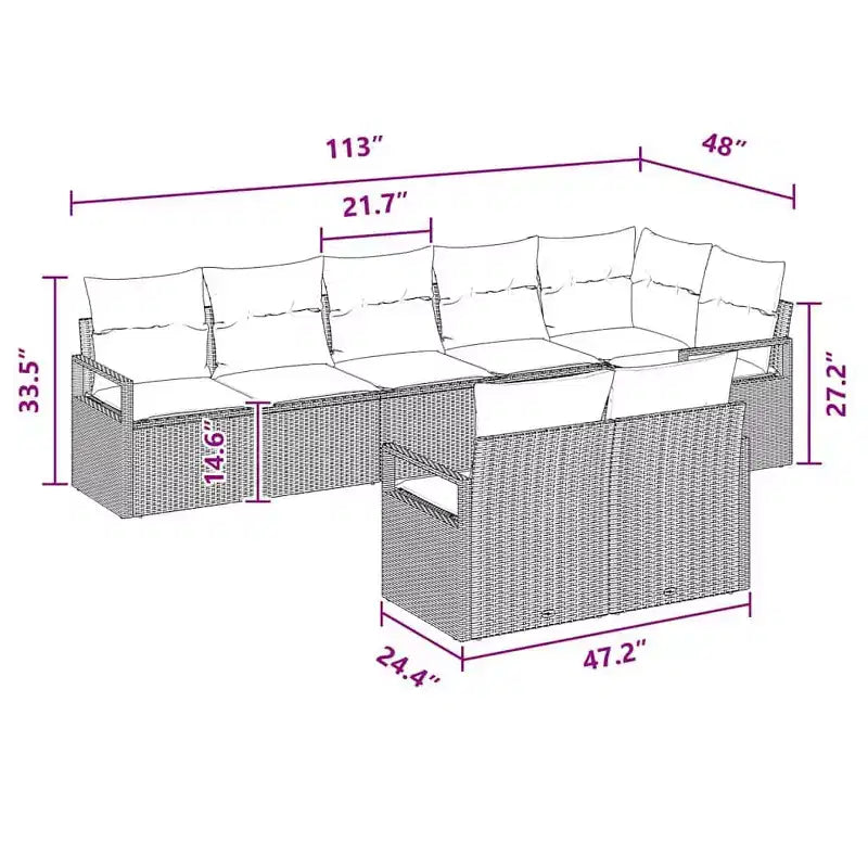 vidaXL Garden Sofa Set 8 pcs Brown Poly rattan