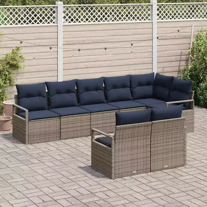 vidaXL Garden Sofa Set 8 pcs Brown Poly rattan