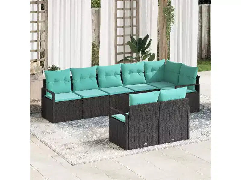 vidaXL Garden Sofa Set 8 pcs Brown Poly rattan